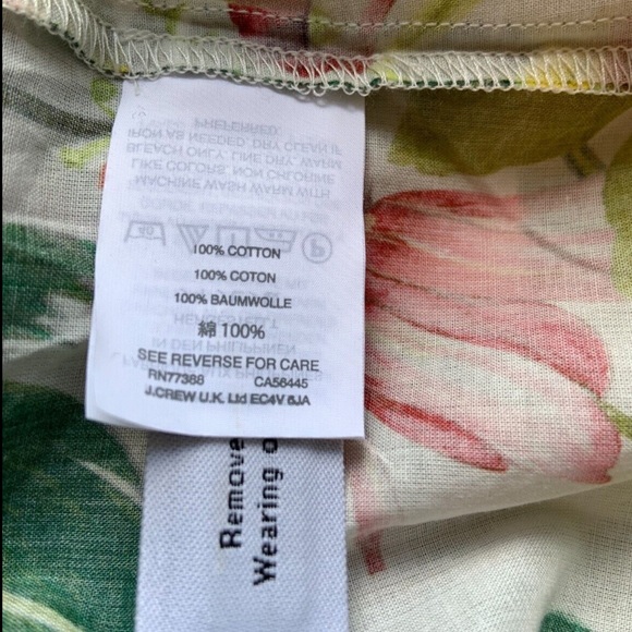 J. CREW Into The Wild Italian Ratti Tropical Floral Print Ruffle Sleeve Top NWT - Picture 13 of 14